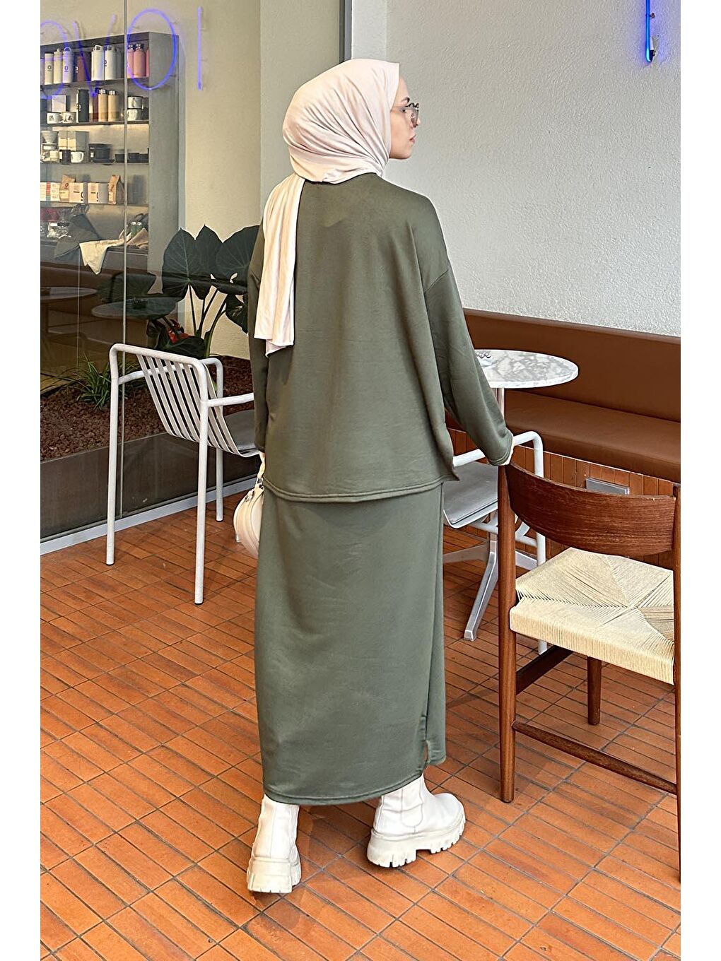 Kristal Etekli Takım Koyu Yeşil-3