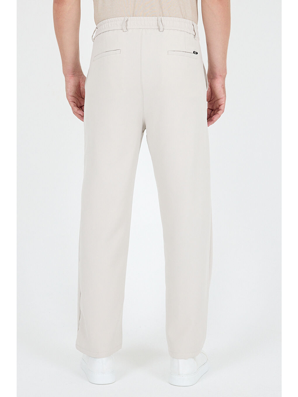 Bej Erkek Duble Paça Baggy Jogger Eşofman Altı Pantolon – Rahat Kalıp, Günlük Spor Giyim 3665-3