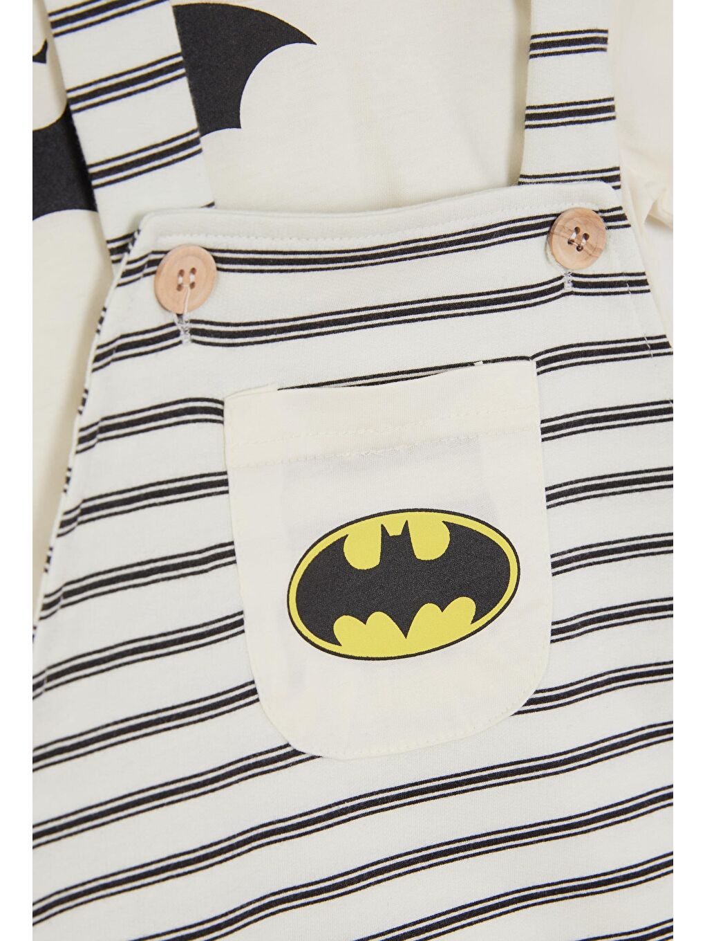 Supermino Ekru Batman Lisanslı Erkek Bebek Salopet Takım 21863 - 3