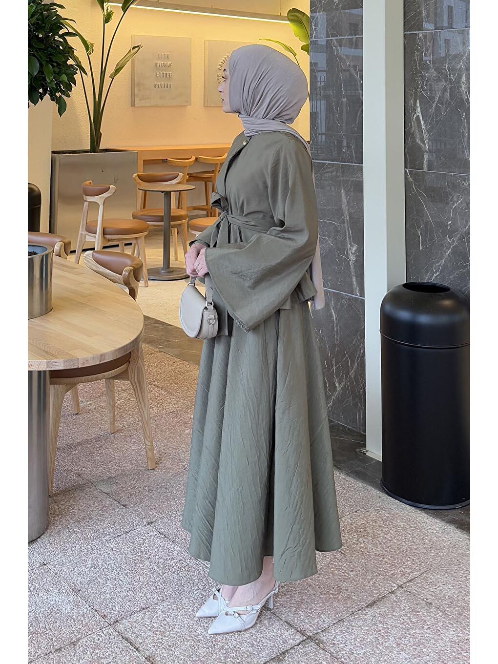 Bağcıklı Etek-Bluz İkili Takım Haki-1