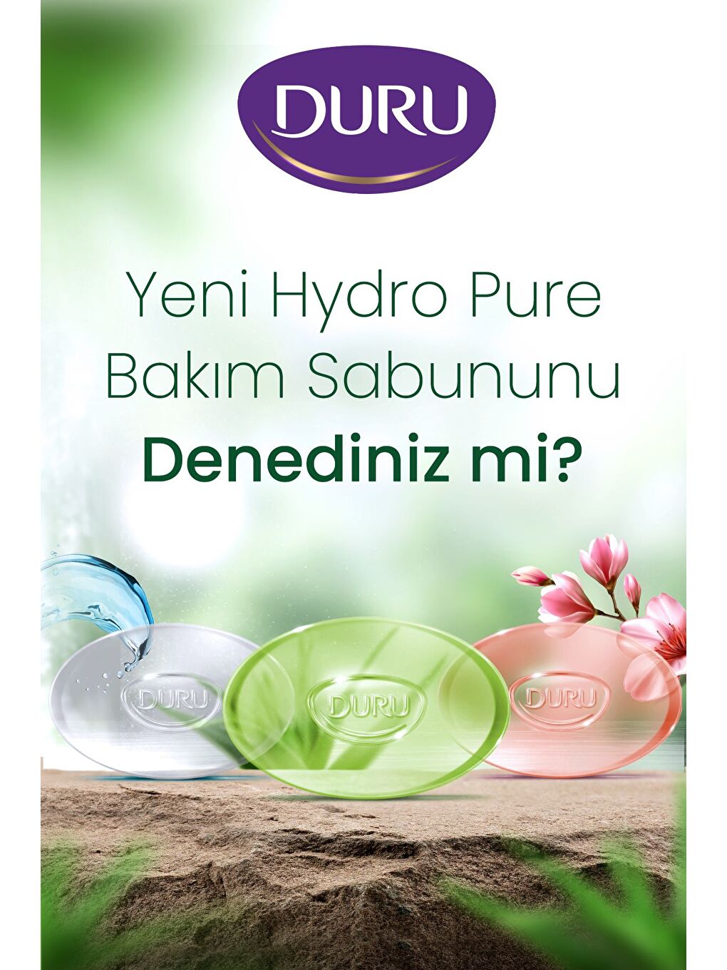 Duru Beyaz Hydro Pure Sakuraçiçeği 6 Adet Sabun 3x270 gr Duş Lifi Ile Birlikte - 3