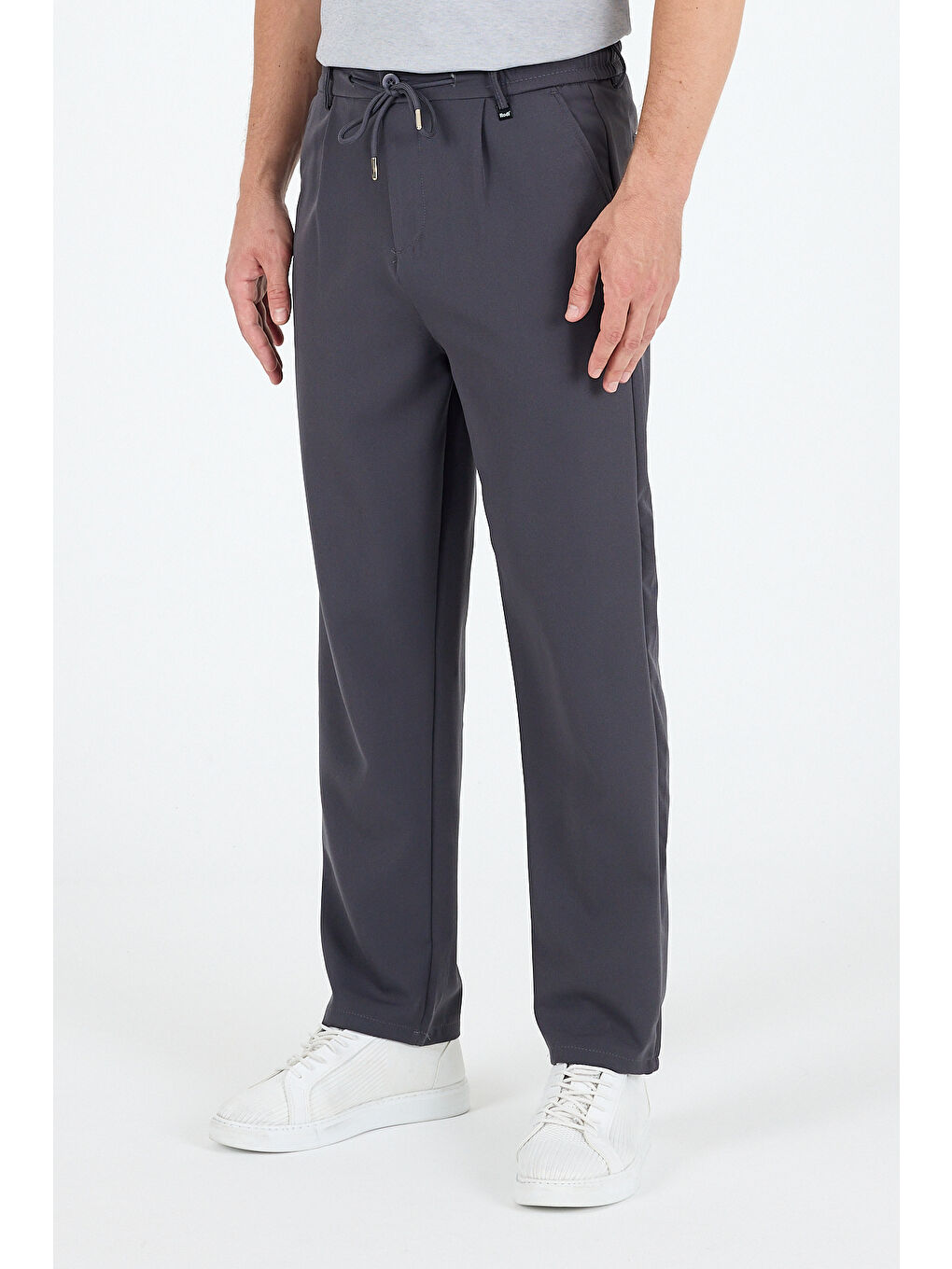 Gri Erkek Duble Paça Baggy Jogger Eşofman Altı Pantolon – Rahat Kalıp, Günlük Spor Giyim 3665-1