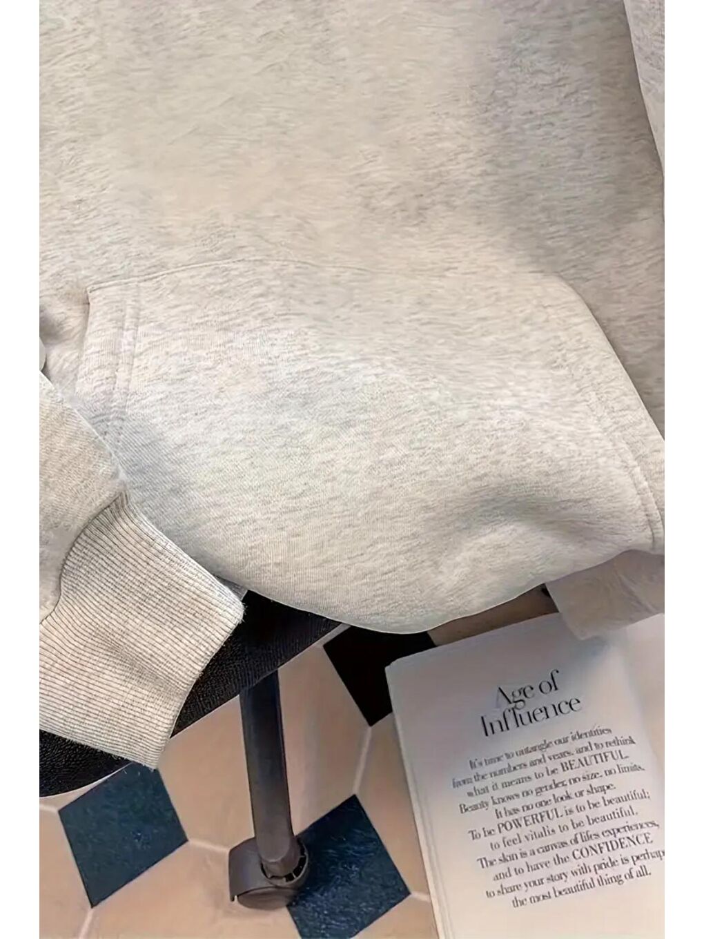 Gri Pinestar Kedi Sırt Baskılı İçi Pamuklu Unisex Sweatshirt-3