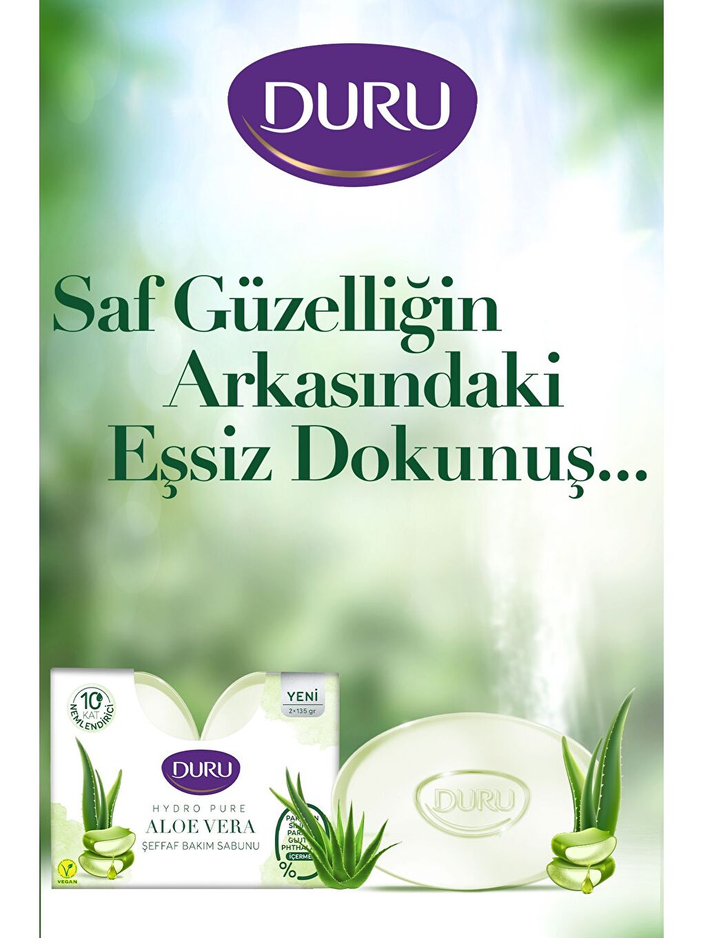 Duru Beyaz Hydro Pure Aloevera 6 Adet Sabun 3x270 gr Duş Lifi Ile Birlikte - 1