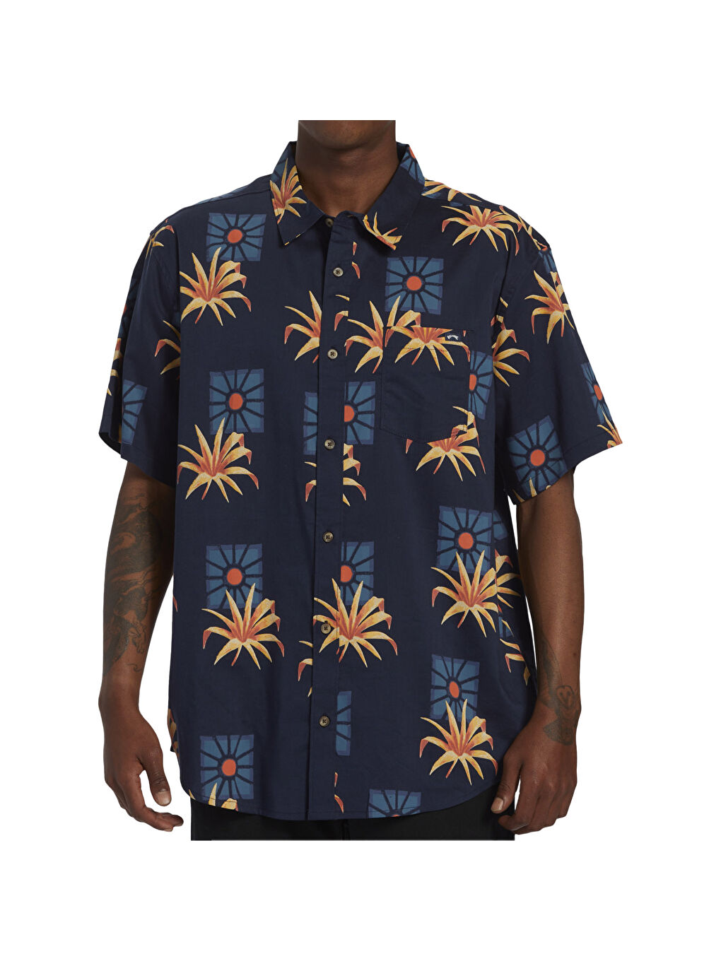 Lacivert Sundays Ss Erkek Mavi Gömlek-1