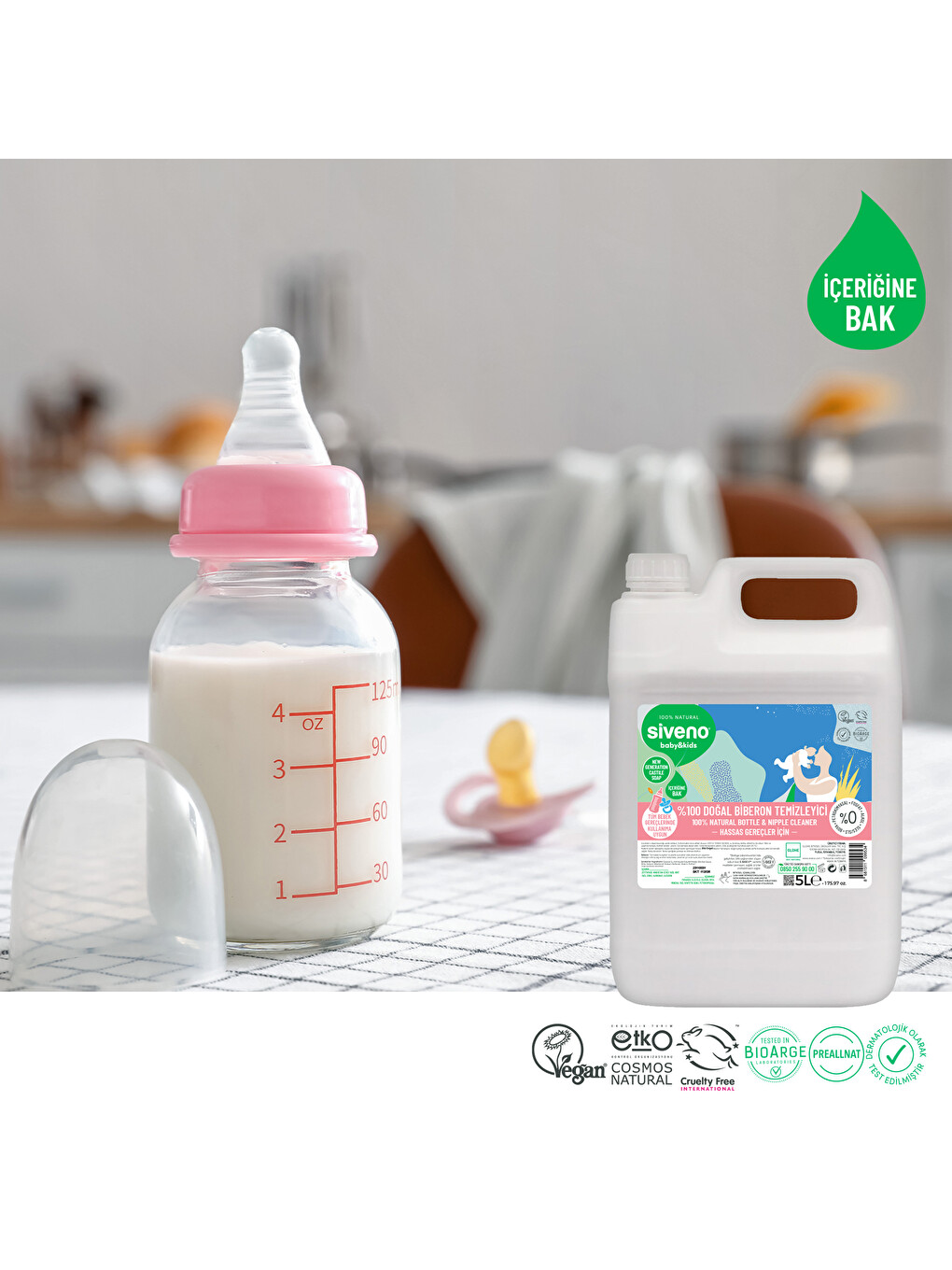 %100 Doğal Emzik Ve Biberon Temizleyicisi Bitkisel Elde Bulaşık Sabunu Nemlendirici Vegan 5000 Ml-4