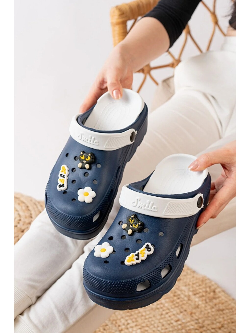 Lacivert Unisex Deniz Sabo Doktor Hemşire Hastane Confort Sandalet