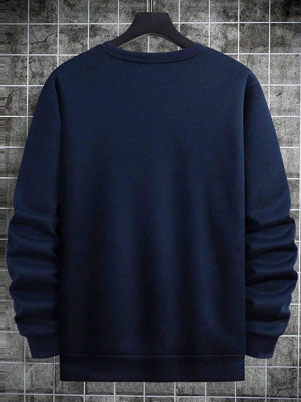 Lacivert Erkek Laci Monaco Baskılı Oversize Bisiklet Yaka Uzun Kollu Sweatshirt-1