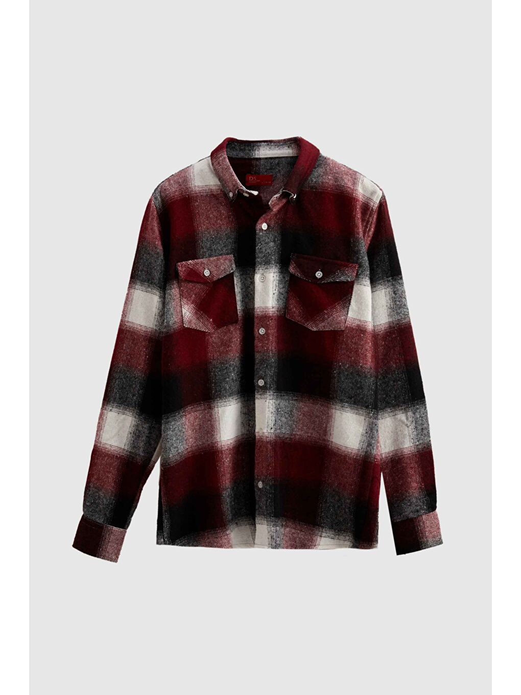 Slim Fit Bordo Ekose Oduncu Gömlek-4