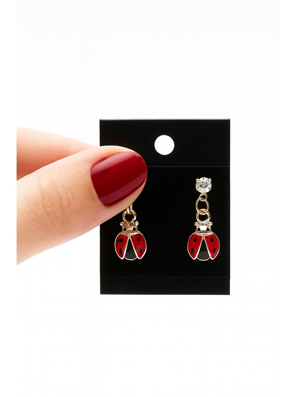 Siyah Mini Sallantılı Küpe