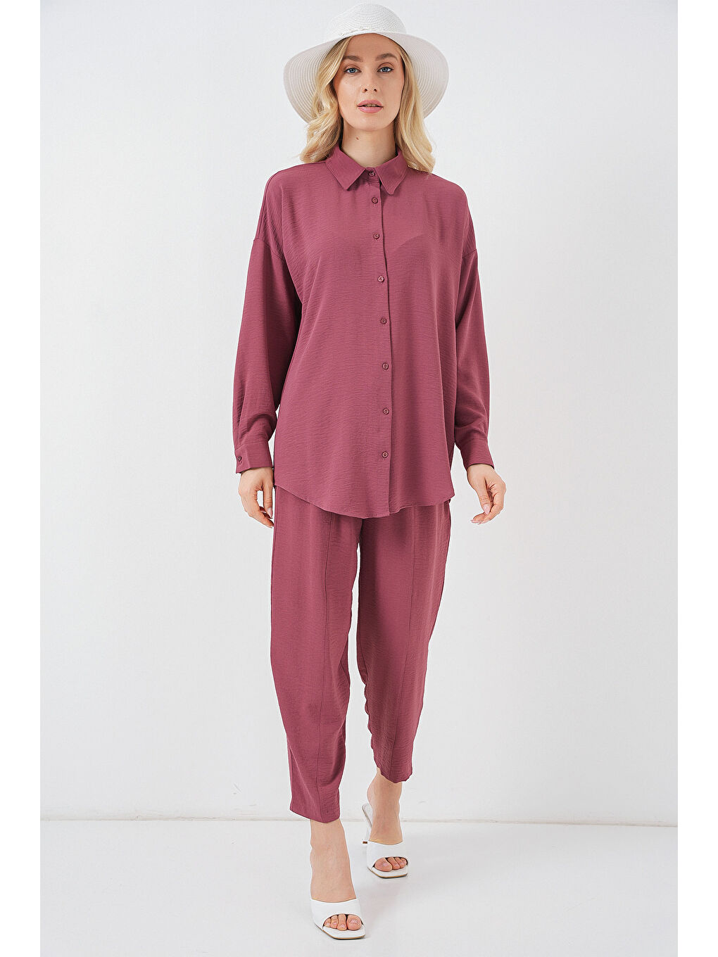 Pembe 6593 Oversize İkili Takım - Gül Kurusu-2