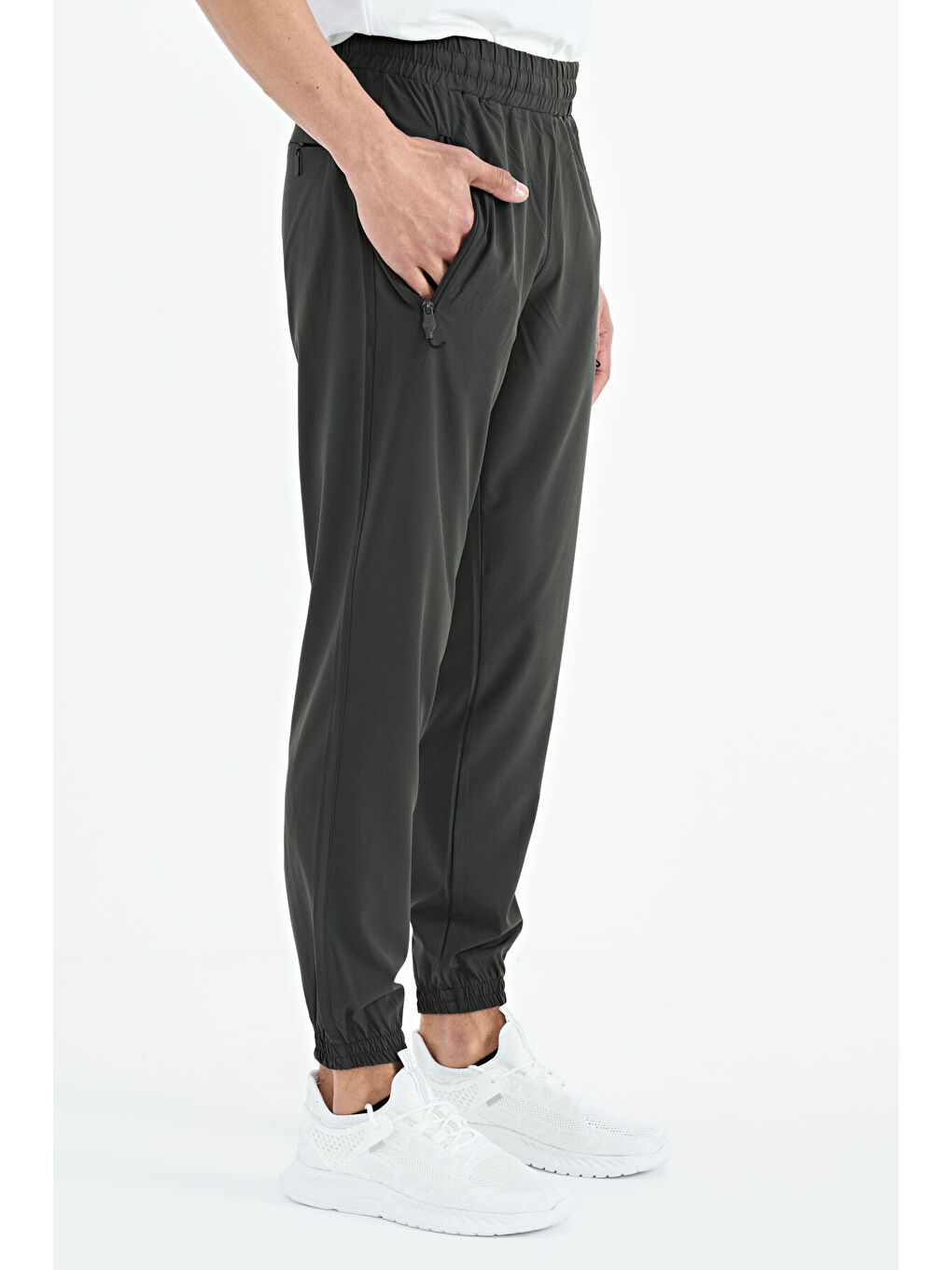 Haki Erkek Basic Cepli Bağcıklı Rahat Form Lastik Paça Eşofman Altı - 84826-1