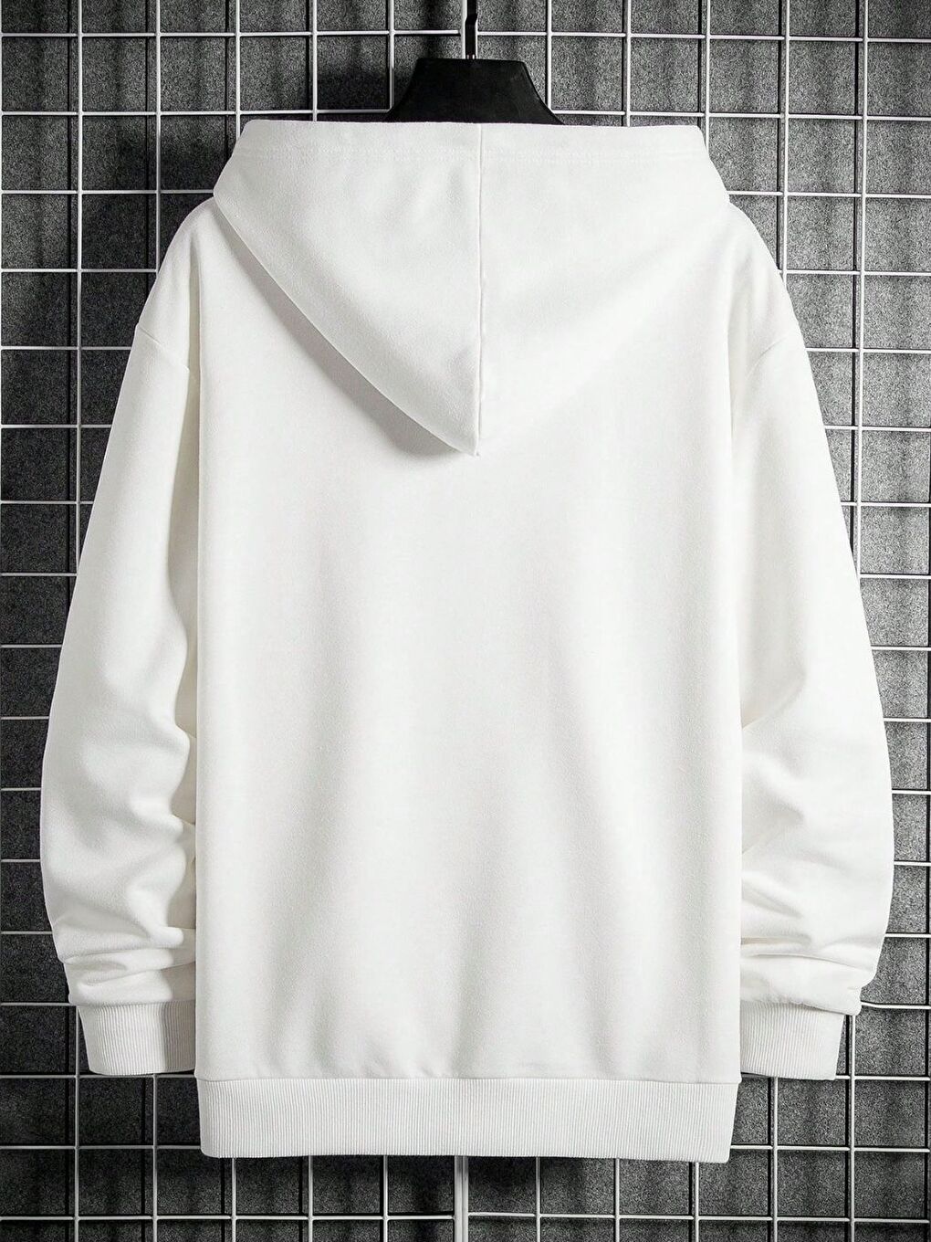 Beyaz Originals Baskılı Kapüşonlu Oversize Sweatshirt-1