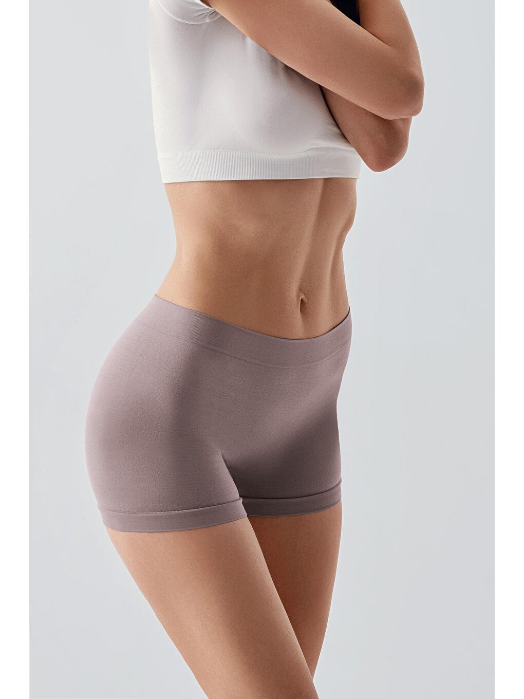 Lila Kadın Seamless 3'lü Paket (Dikişsiz) Yüksek Bel Boxer 27B01
