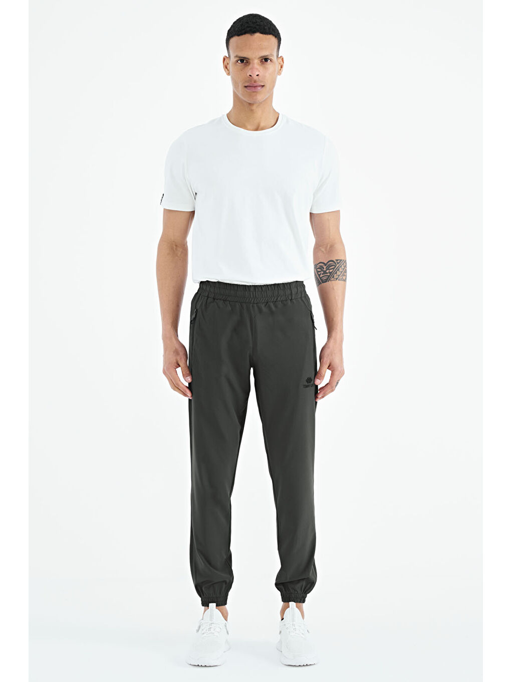 Haki Erkek Basic Cepli Bağcıklı Rahat Form Lastik Paça Eşofman Altı - 84826-3