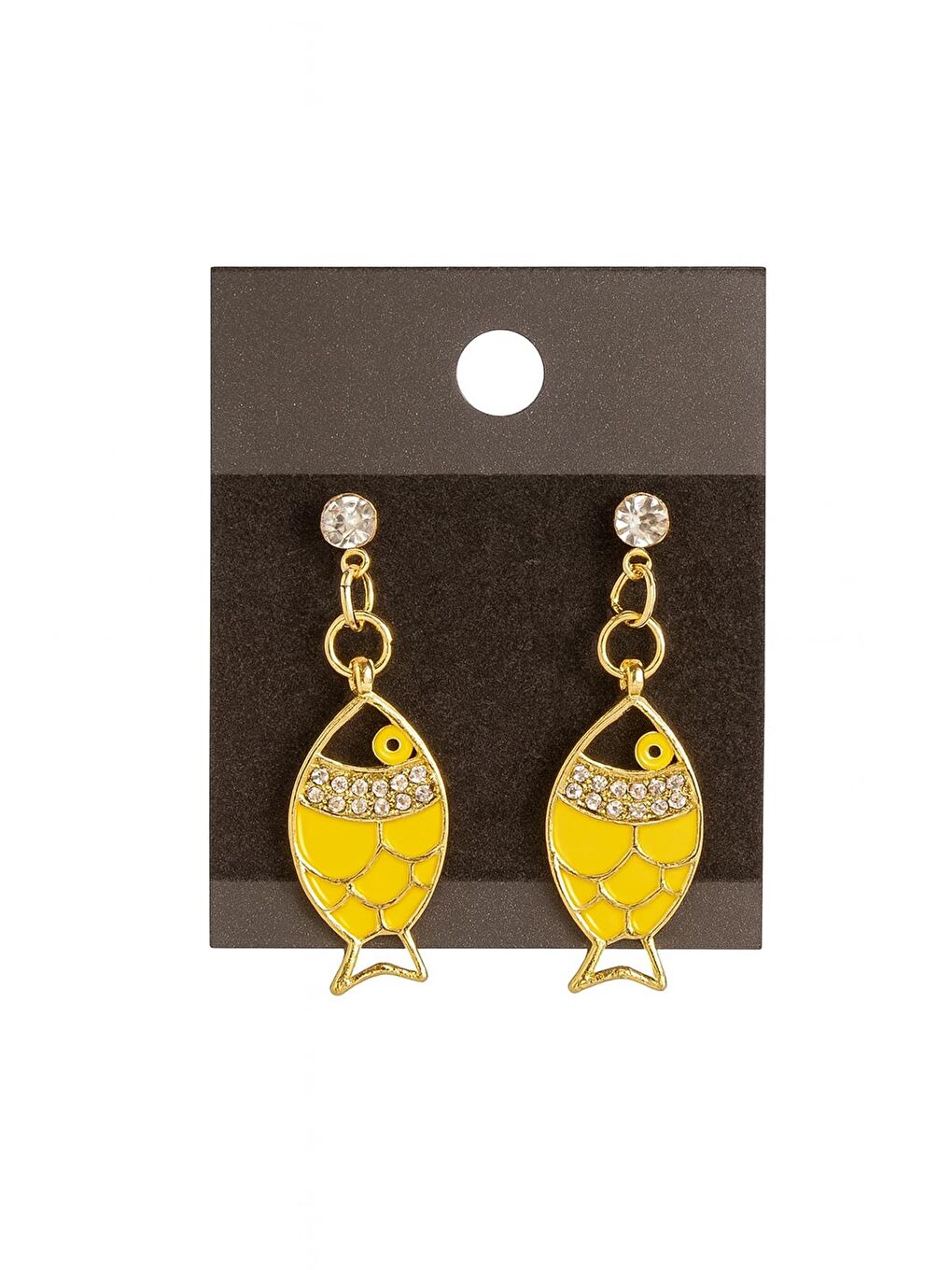 Sarı Mini Sallantılı Küpe-1