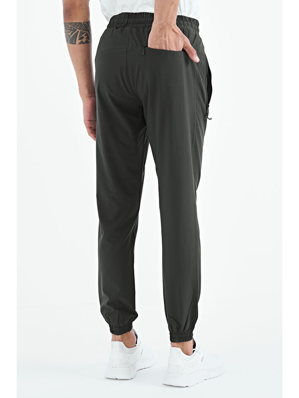 Haki Erkek Basic Cepli Bağcıklı Rahat Form Lastik Paça Eşofman Altı - 84826-4