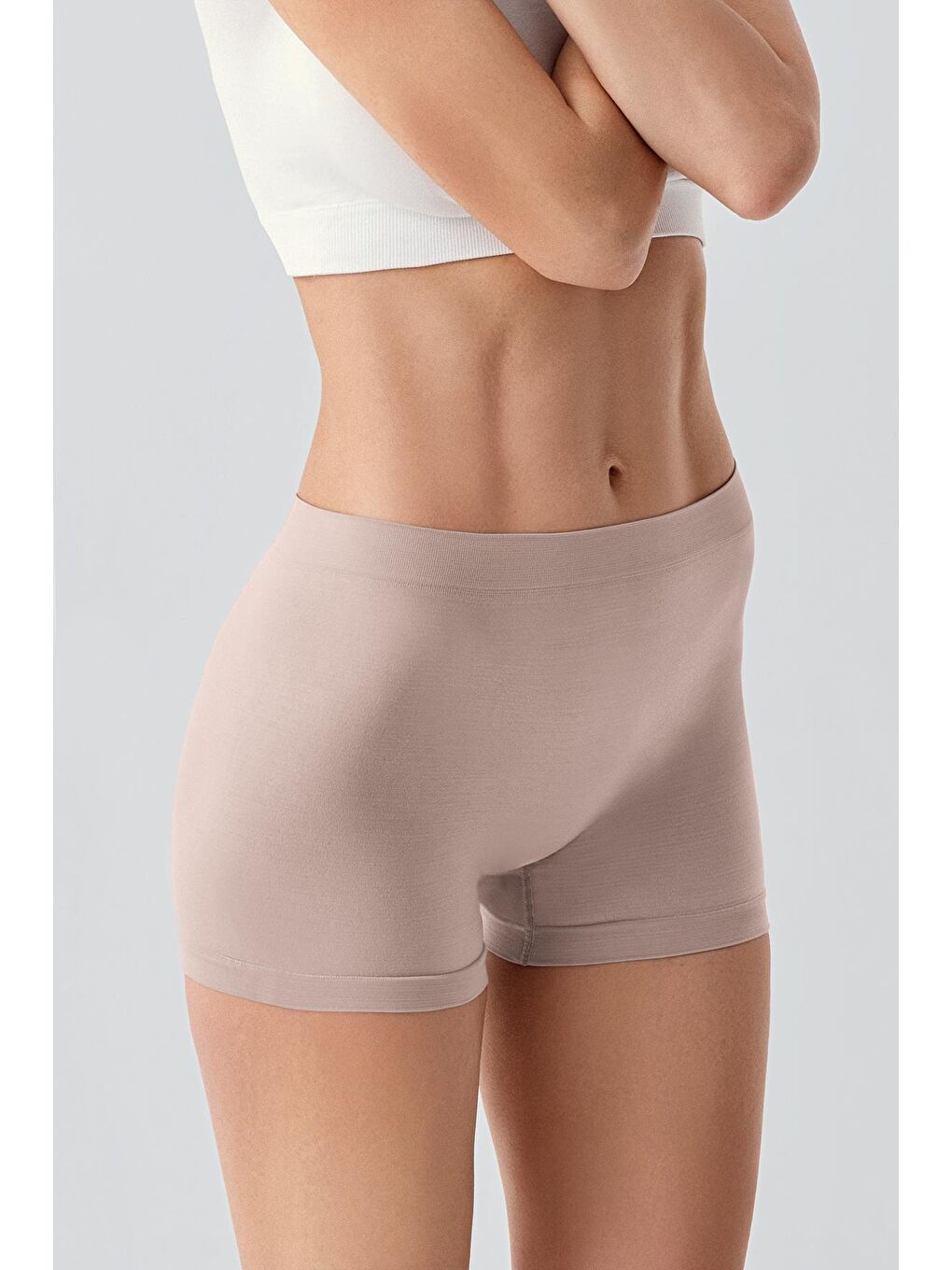 Lila Kadın Seamless 3'lü Paket (Dikişsiz) Yüksek Bel Boxer 27B01-1