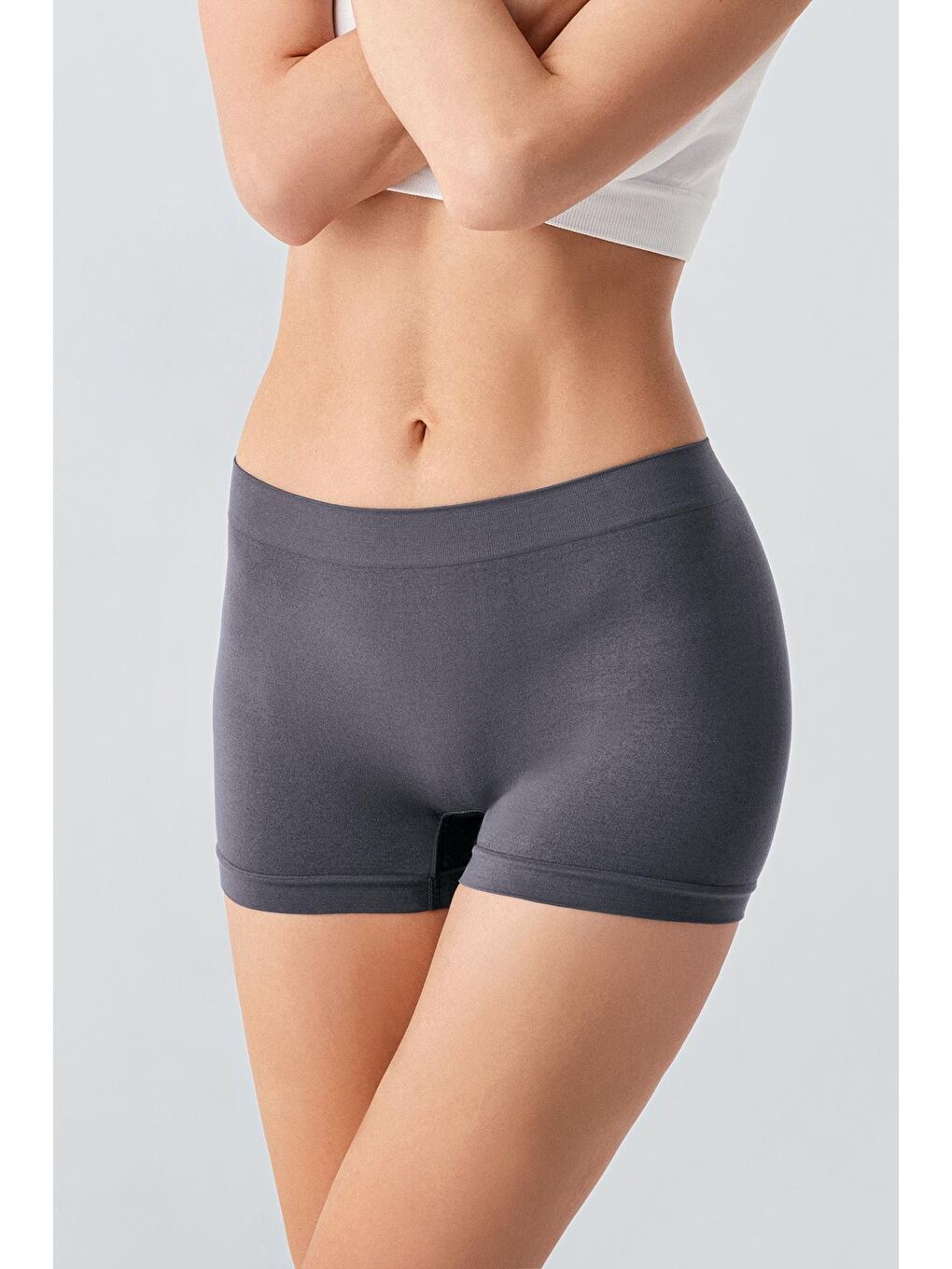 Lila Kadın Seamless 3'lü Paket (Dikişsiz) Yüksek Bel Boxer 27B01-2