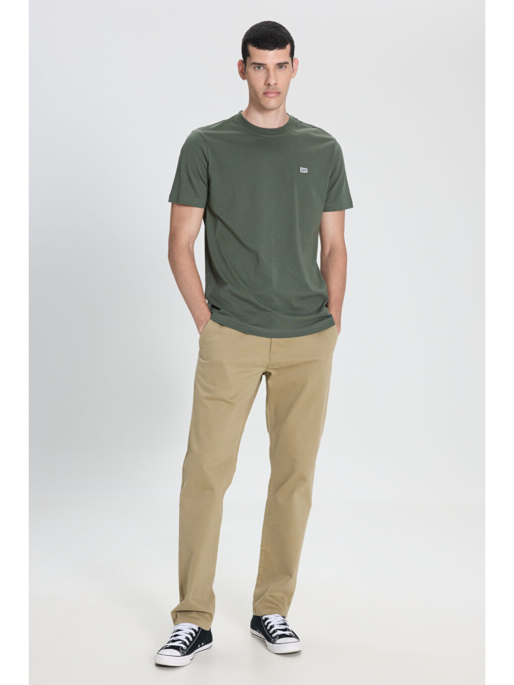 Yeşil Extreme Motion Slim Fit Dar Kesim Normal Bel Bej Esnek Pantolon