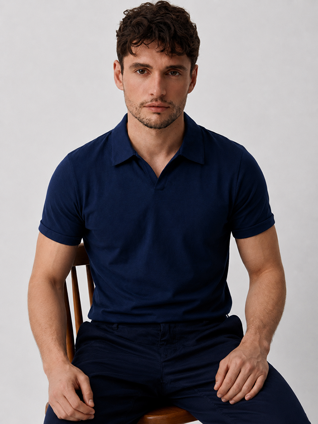 Erkek Polo Yaka Premium Comfort Spor Lacivert Tişört-4