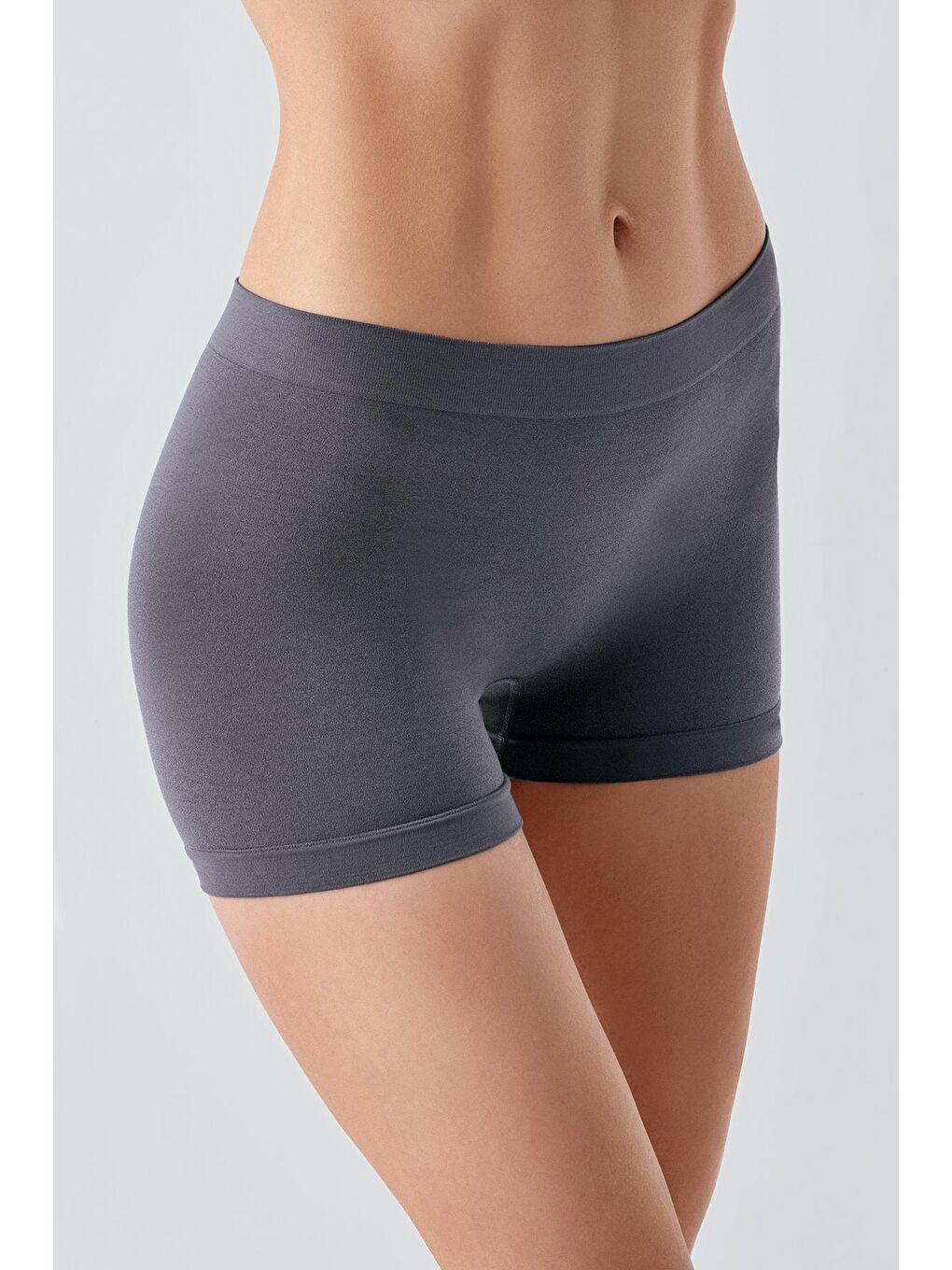 Siyah Kadın Seamless 3'lü Paket (Dikişsiz) Yüksek Bel Boxer 27B01-2