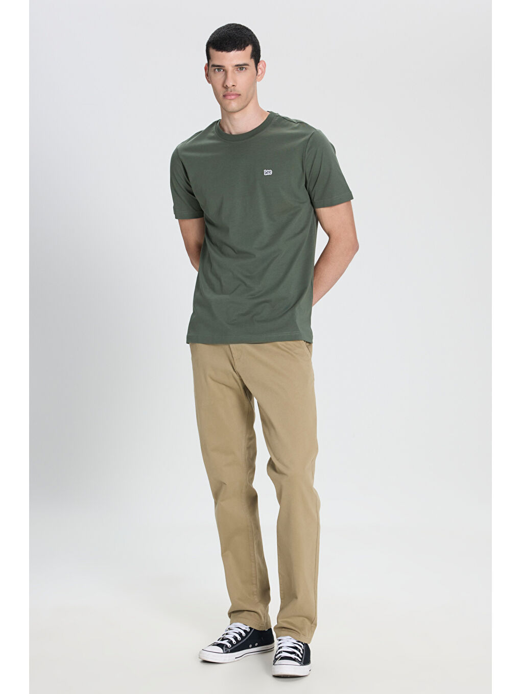 Yeşil Extreme Motion Slim Fit Dar Kesim Normal Bel Bej Esnek Pantolon-1