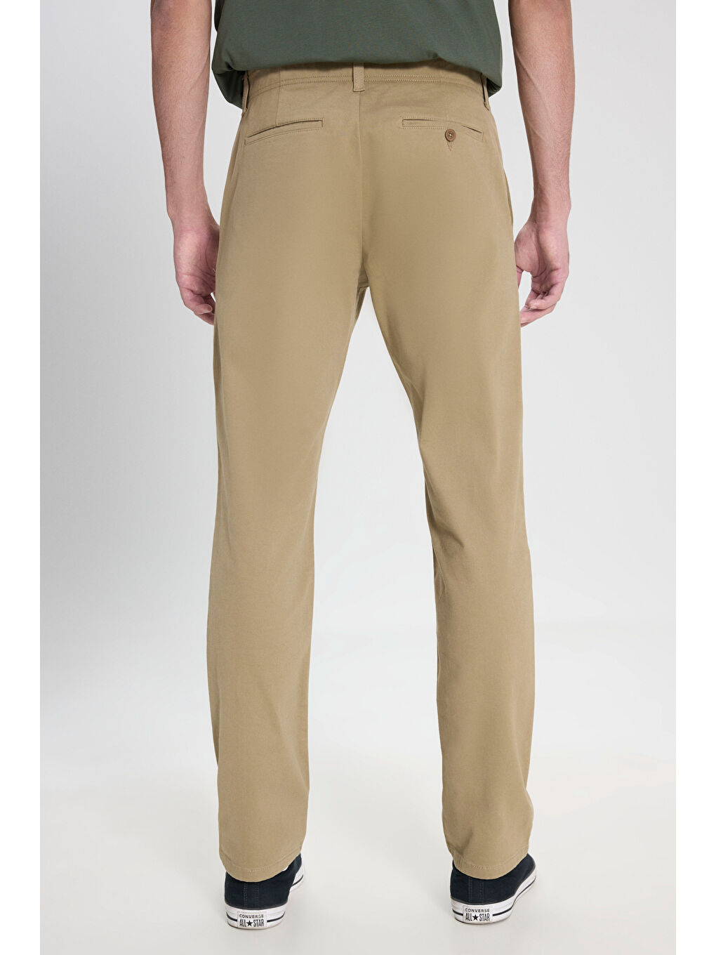 Yeşil Extreme Motion Slim Fit Dar Kesim Normal Bel Bej Esnek Pantolon-4