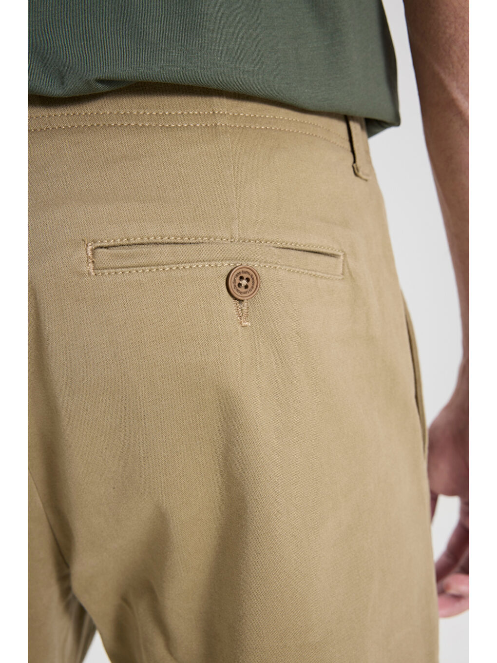 Yeşil Extreme Motion Slim Fit Dar Kesim Normal Bel Bej Esnek Pantolon-5