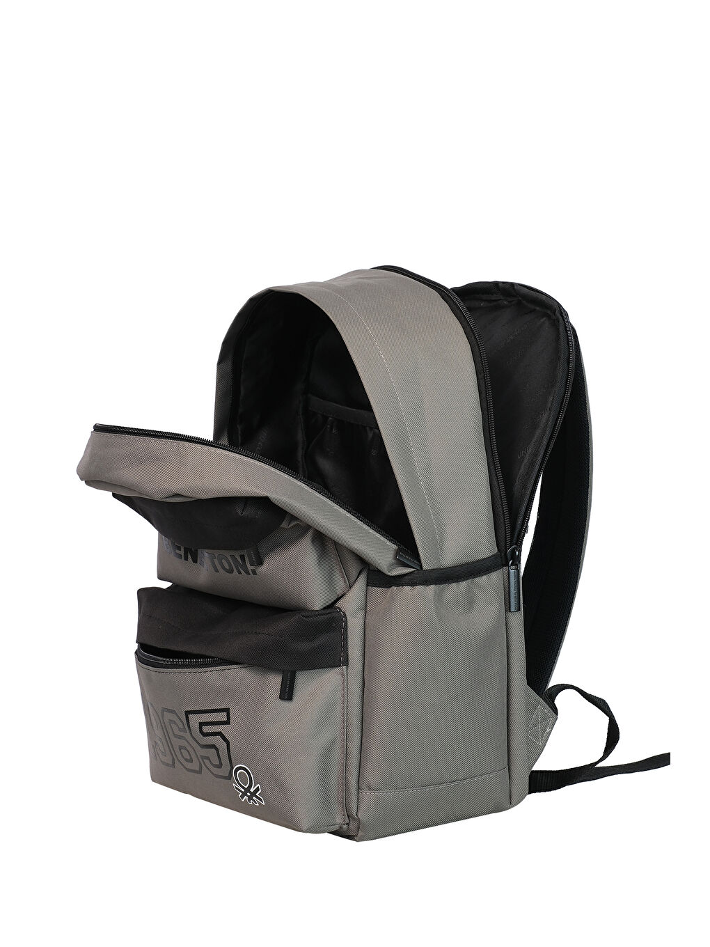 Gri 1965 Çift Ön Cepli Erkek Çocuk Sırt Çantası-4