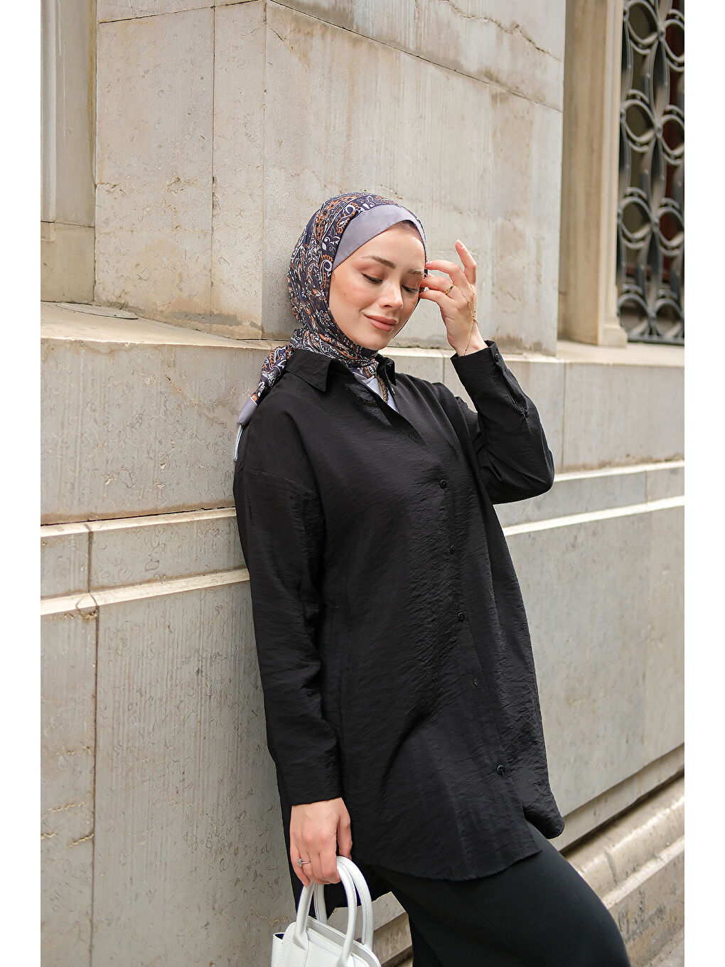 Kadın Rita Kraş Gömlek Siyah-2