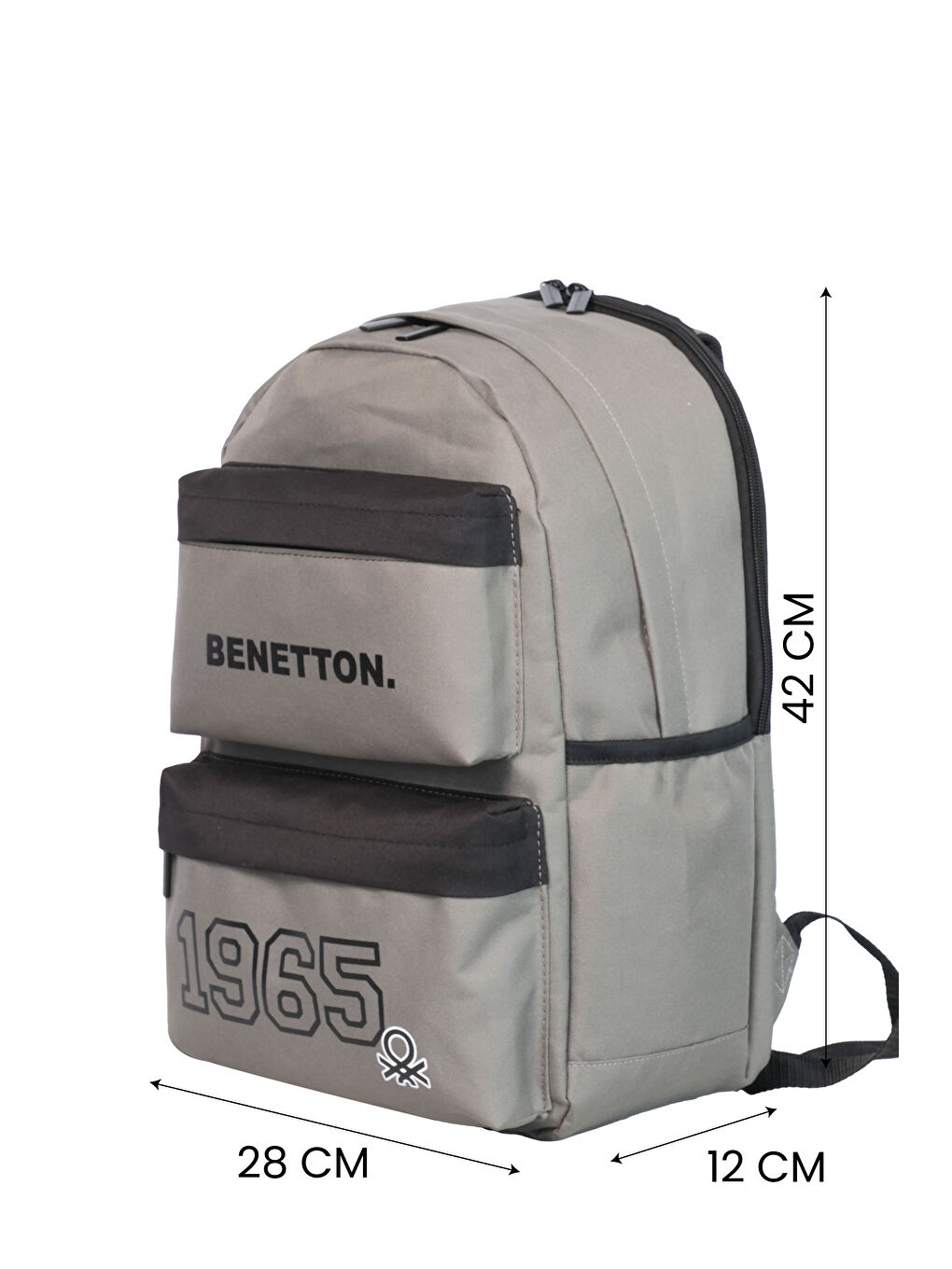 Gri 1965 Çift Ön Cepli Erkek Çocuk Sırt Çantası-5