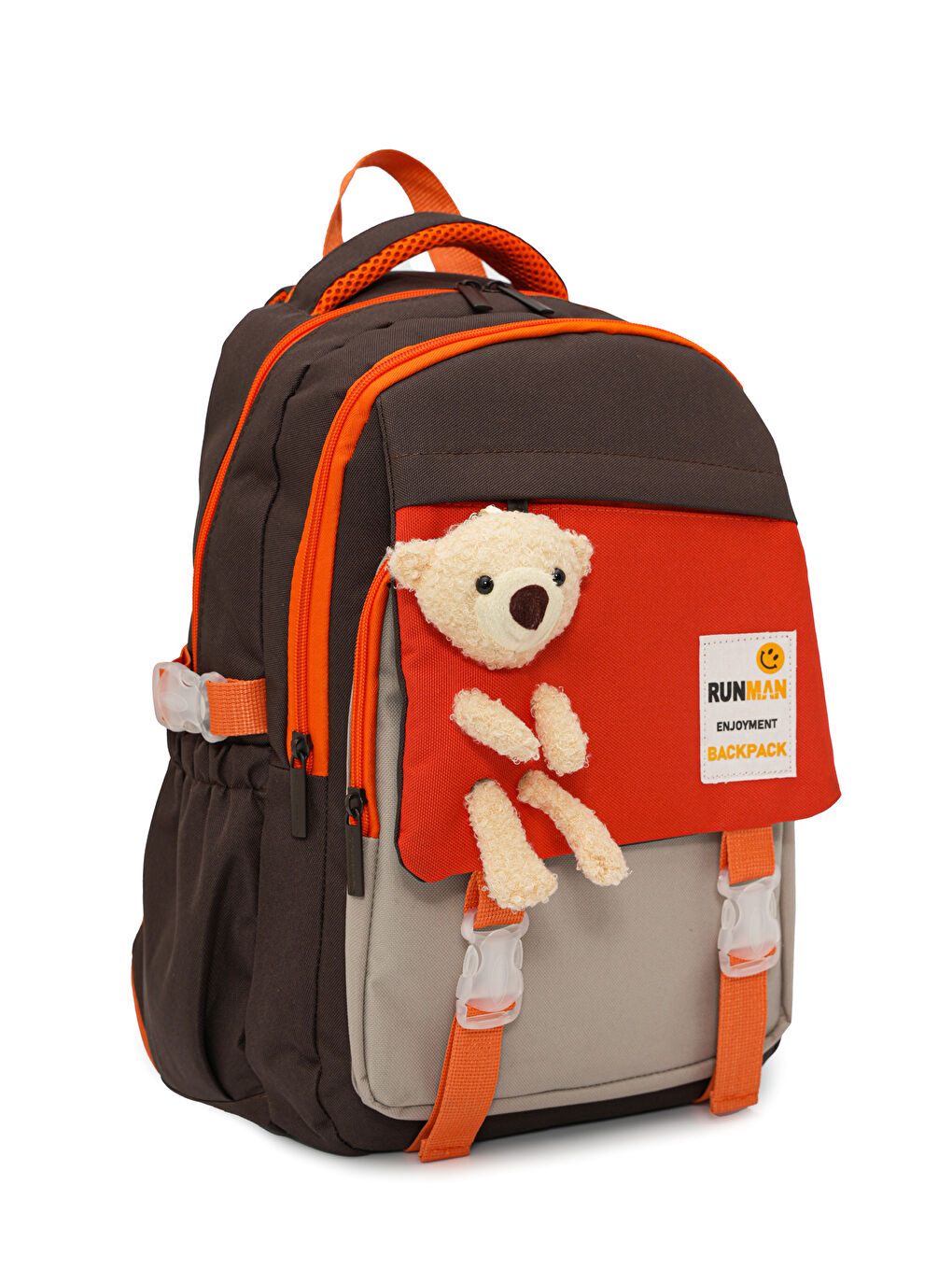 Pelüş Ayıcık Detaylı Kız Çocuk İlkokul Çanta Seti-2