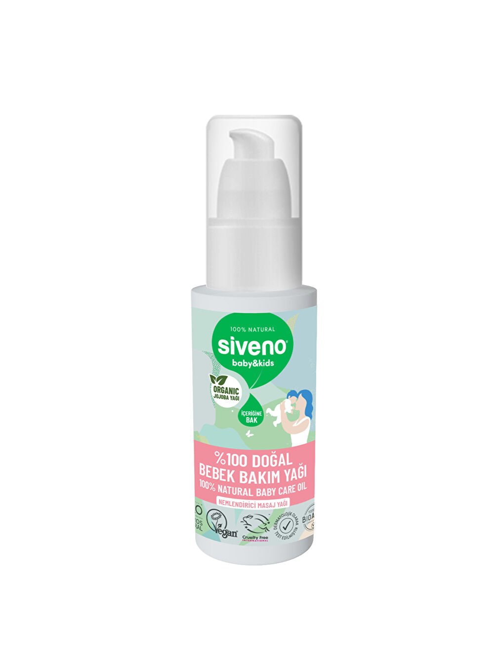 Siveno %100 Doğal Bebek Yağı Organik Jojoba Bakım Masaj Yağı Bitkisel Vegan 50 ml - 1
