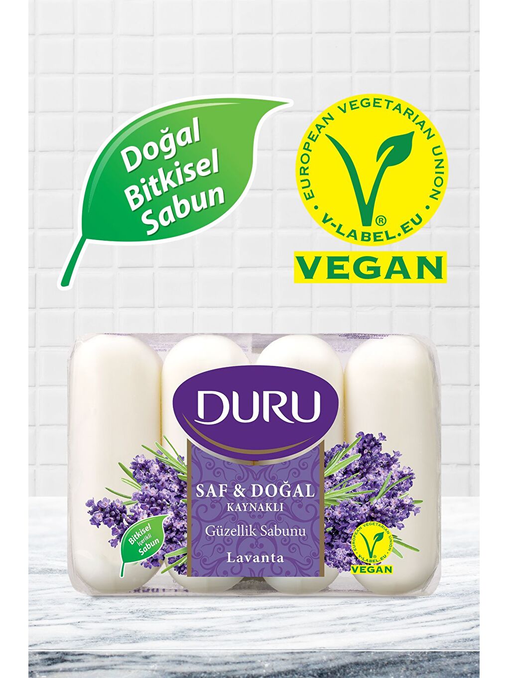 Duru Beyaz Saf & Doğal Kaynaklı Lavanta 16 Adet Güzellik Sabunu 4x280gr - 1