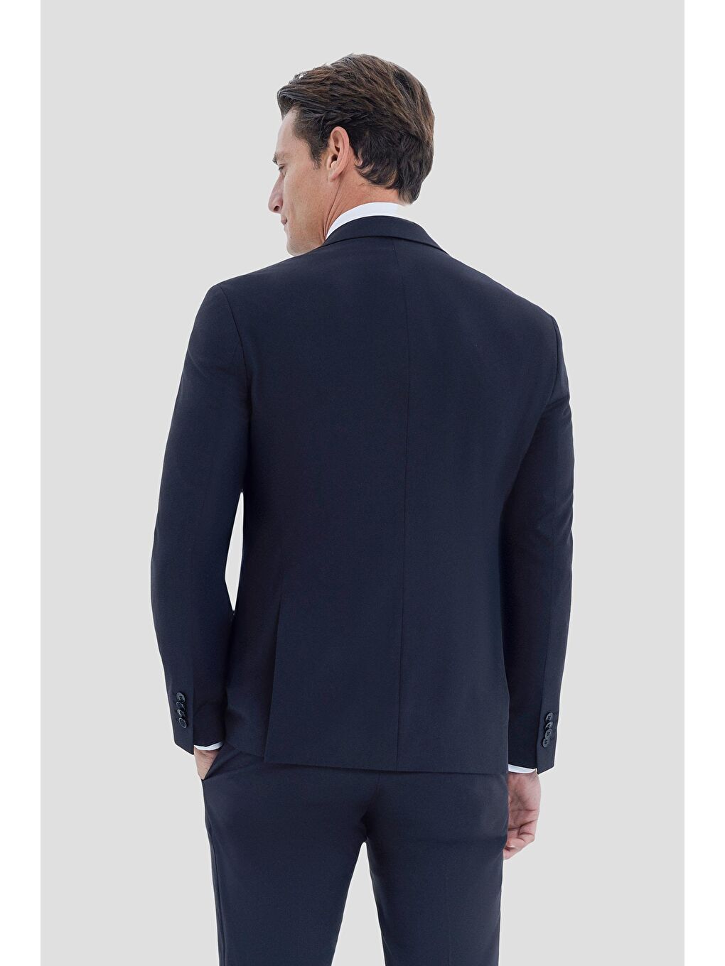 Mono Yaka Takım Elbise Siyah-4