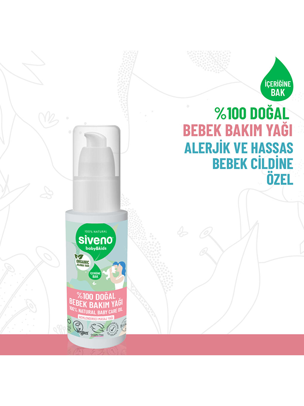 Siveno %100 Doğal Bebek Yağı Organik Jojoba Bakım Masaj Yağı Bitkisel Vegan 50 ml - 3