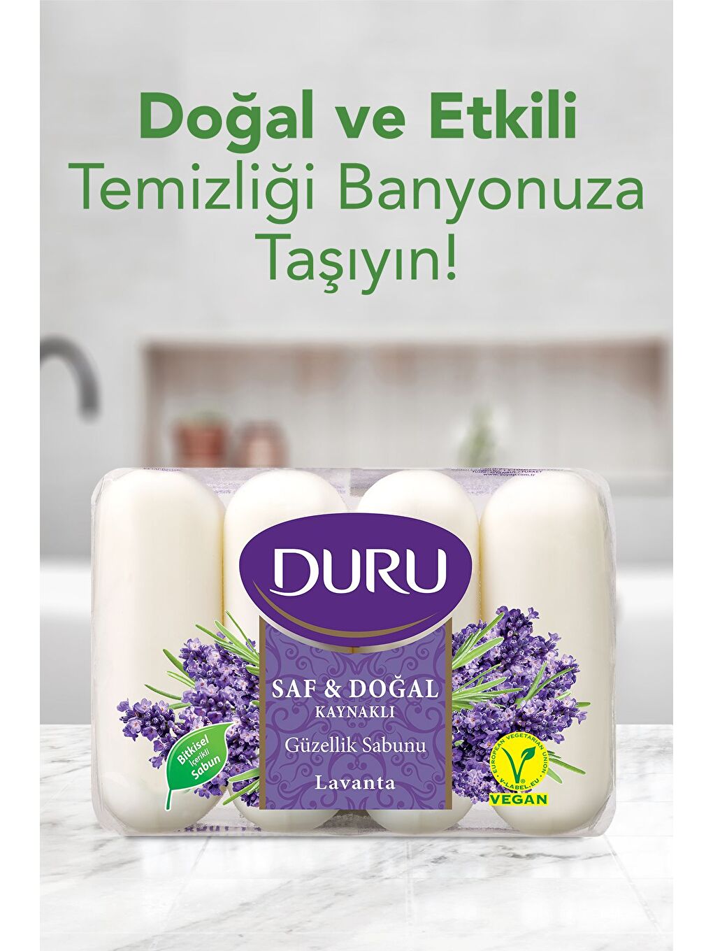 Duru Beyaz Saf & Doğal Kaynaklı Lavanta 16 Adet Güzellik Sabunu 4x280gr - 2