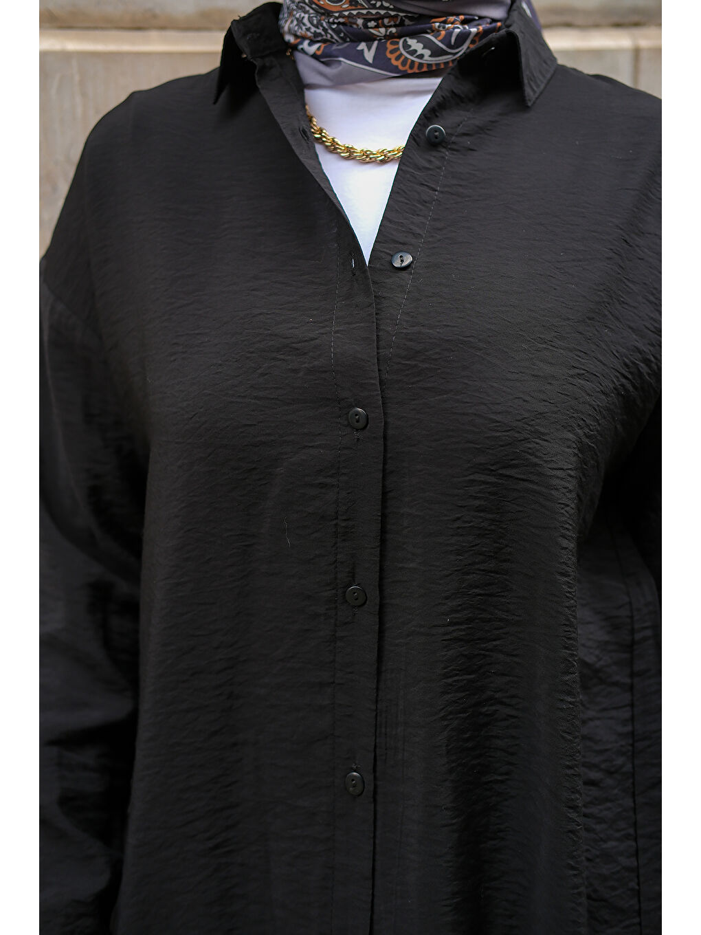 Kadın Rita Kraş Gömlek Siyah-3