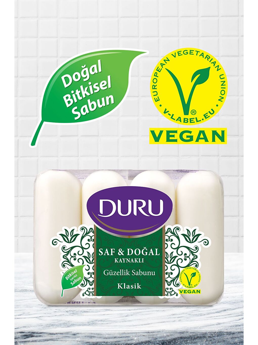 Duru Beyaz Saf & Doğal Kaynaklı Klasik 16 Adet Güzellik Sabunu 4x280gr - 1