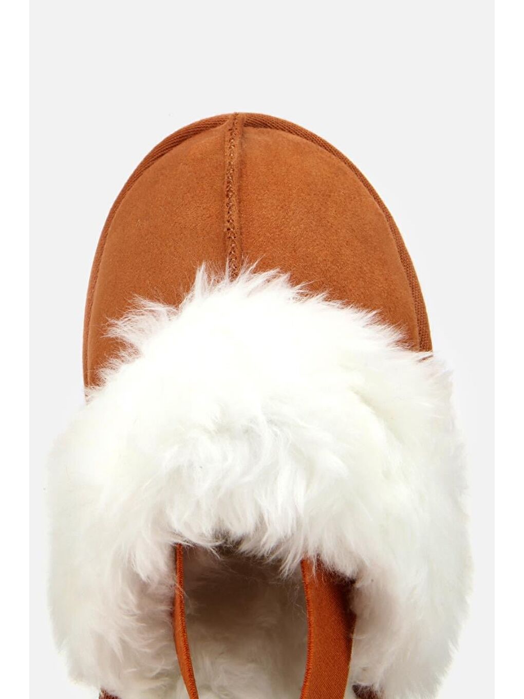 Kahverengi Kadın Süet Taba İçi Kürklü Yüksek Tabanlı Terlik-4