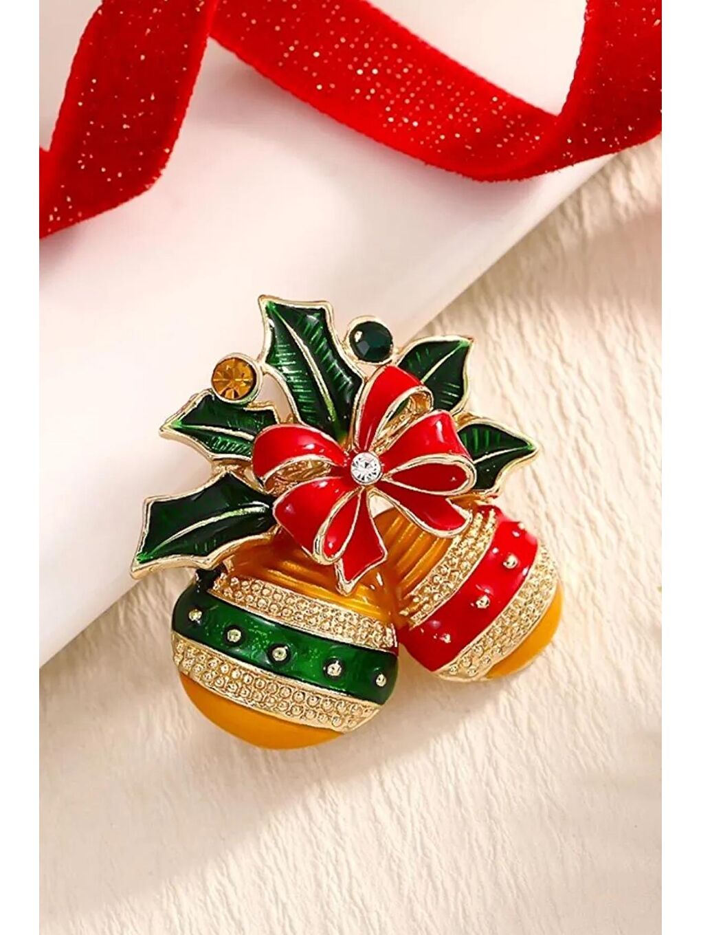 Sarı Yılbaşı Süsleri Renkli Yaka İğnesi Broş-1