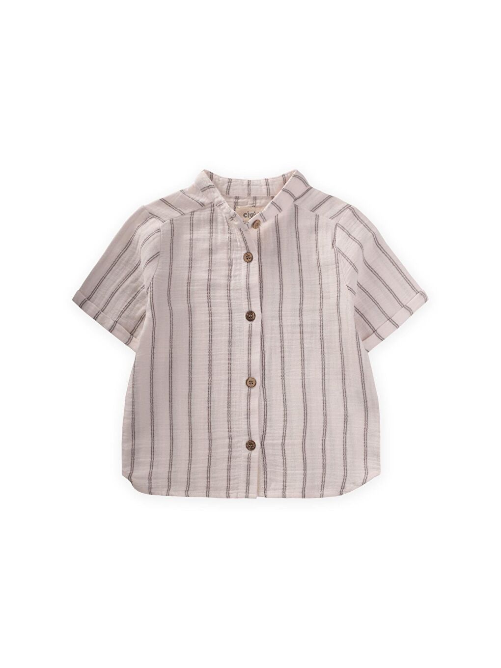 Antrasit Müslin Gömlek 2-10 Yaş Siyah Çift Çizgili