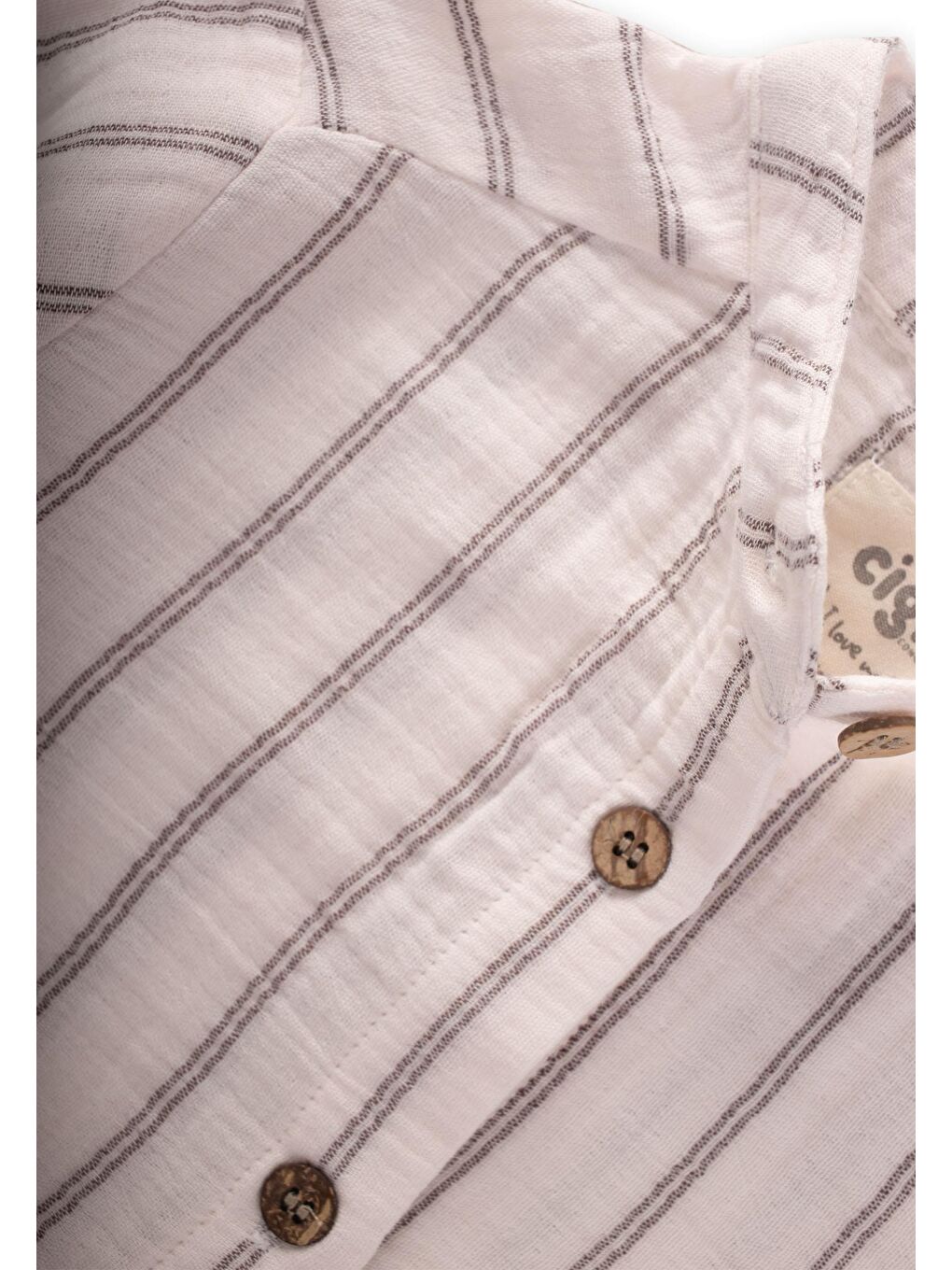 Antrasit Müslin Gömlek 2-10 Yaş Siyah Çift Çizgili-2