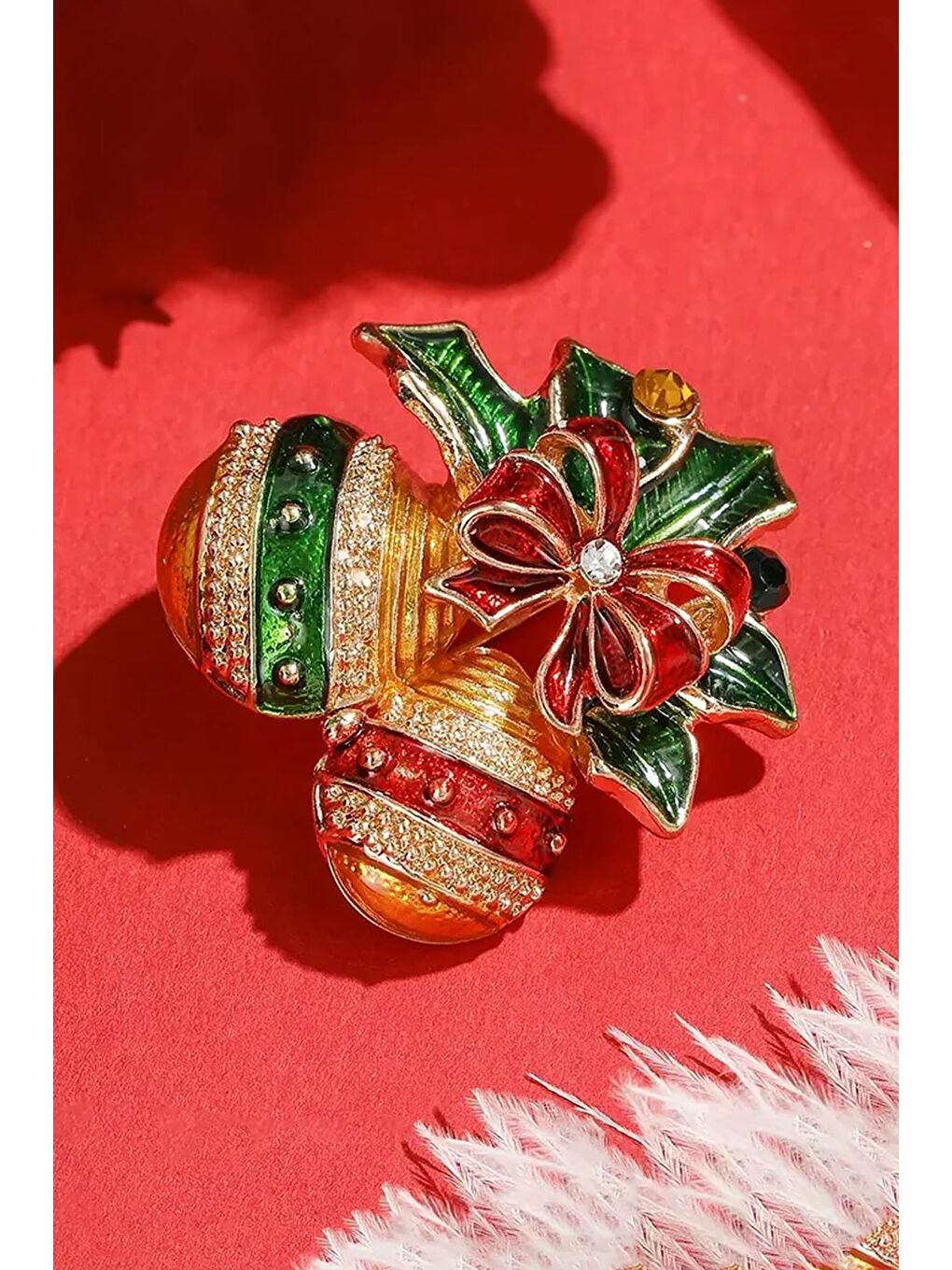 Sarı Yılbaşı Süsleri Renkli Yaka İğnesi Broş-3