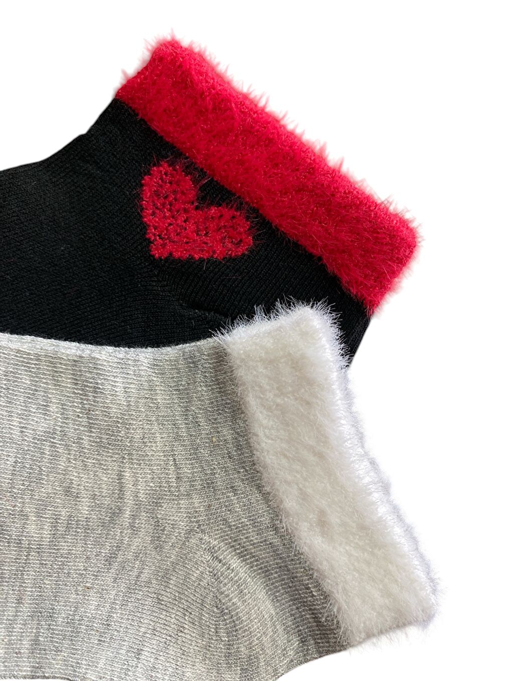 Gri 6'lı Kadın Desenli Yumoş Kaliteli Patik Çorap-2