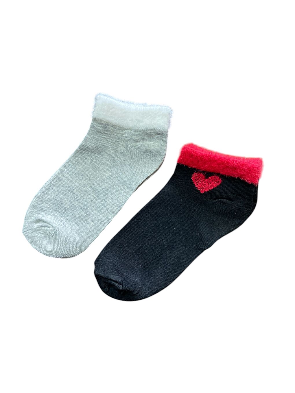 Gri 6'lı Kadın Desenli Yumoş Kaliteli Patik Çorap-3