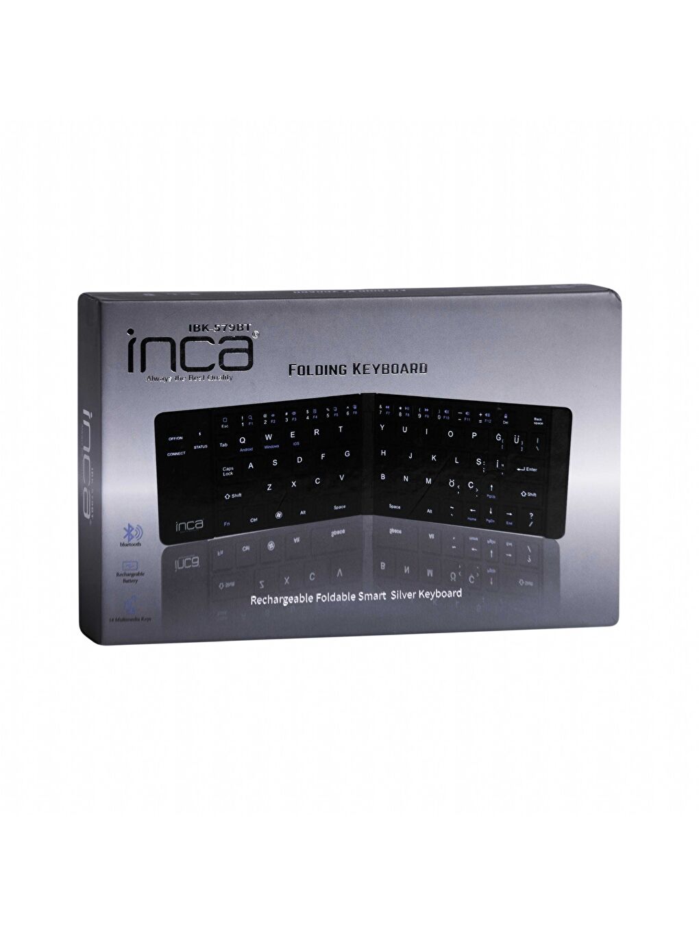 Ibk-579bt Katlanabilir Şarjlı Bluetooth Klavye Windows+ios+android+tablet+telefon-7