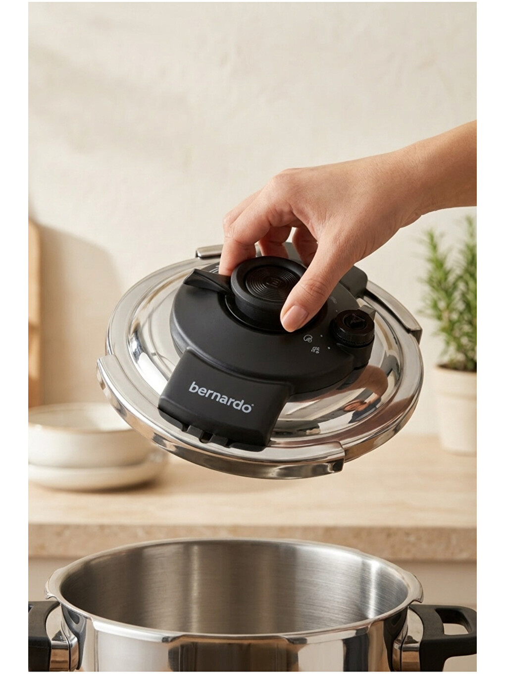 Gri Smart Cook 2'li 4-6l İndüksiyon Tabanlı Düdüklü Tencere Seti Siyah-3