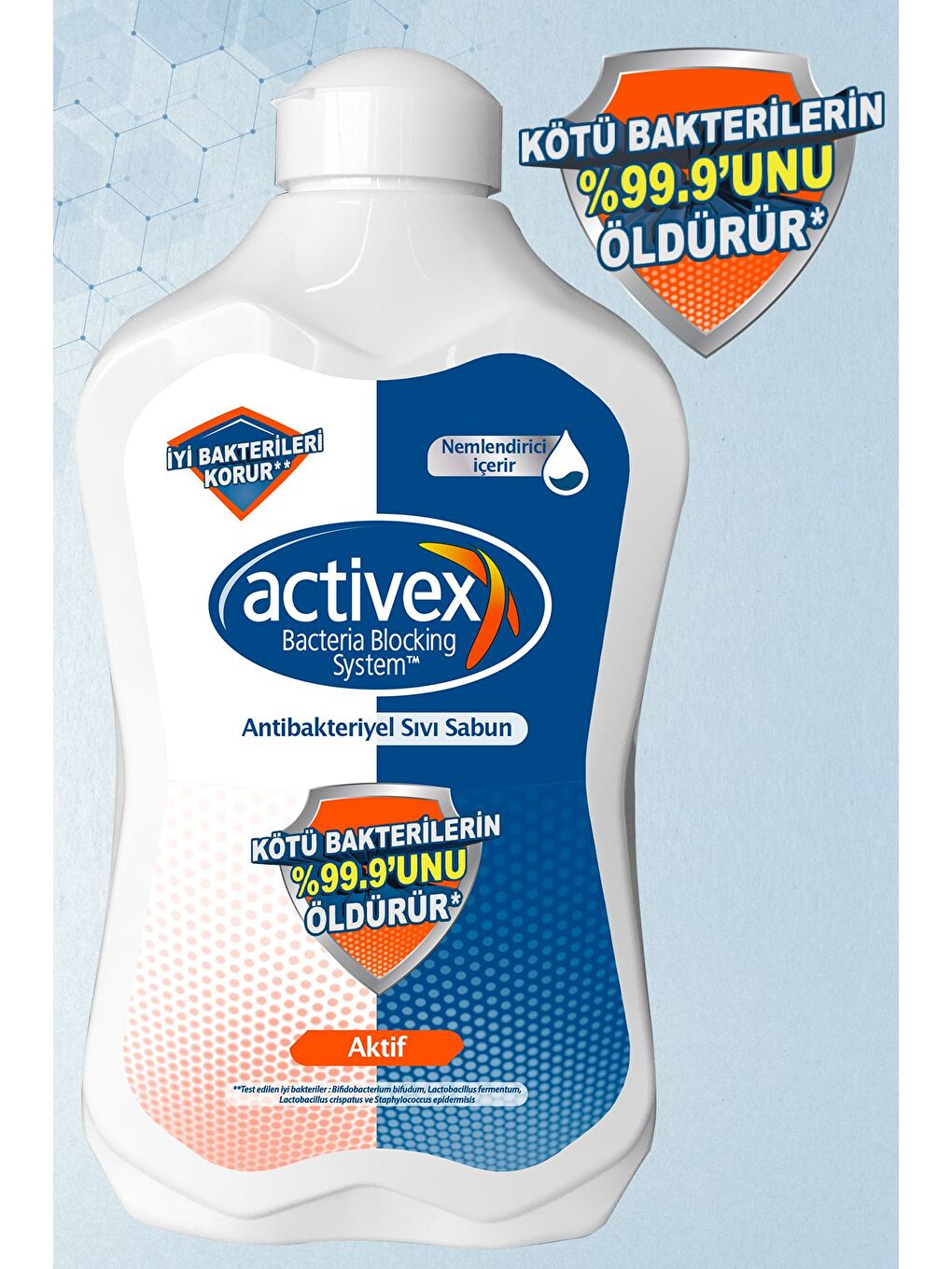 Activex Beyaz Antibakteriyel Sıvı Sabun Aktif 2x1.5 Lt 500 ml - 1